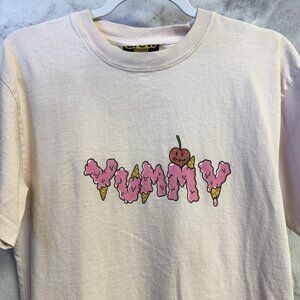 Drew House Yummy T Shirt Mens XS 19.5x27 Light Pink Short Sleeve Justin Bieber